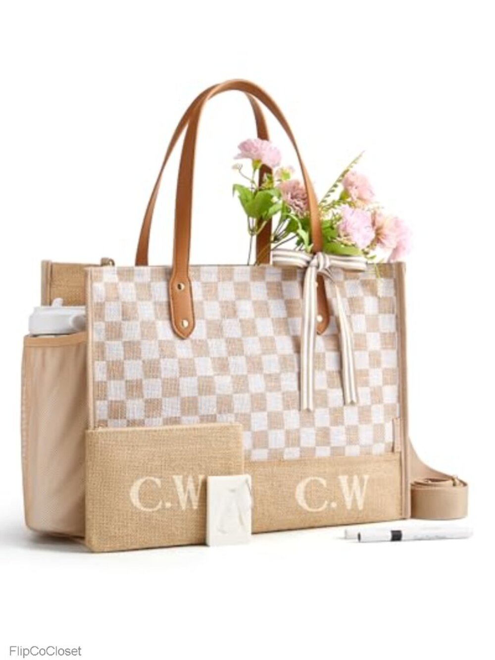 Jute Tote Bag Personalized DIY Shoulder Handbag Large Capacity